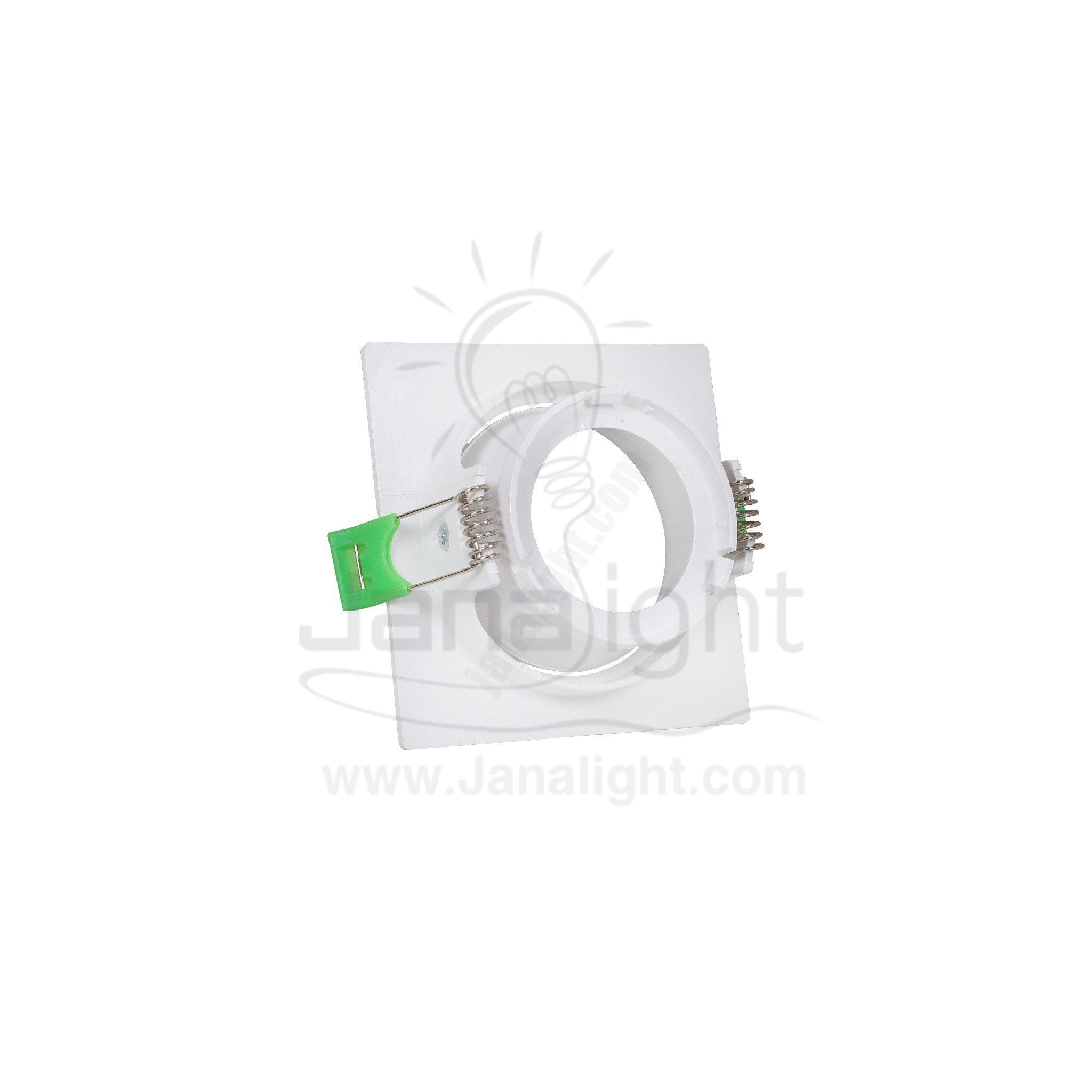 سبوت لايت فارغ متحرك مربع بلاستك ابيض جنى لايت Jn404 Single Square White Spotlight Frame